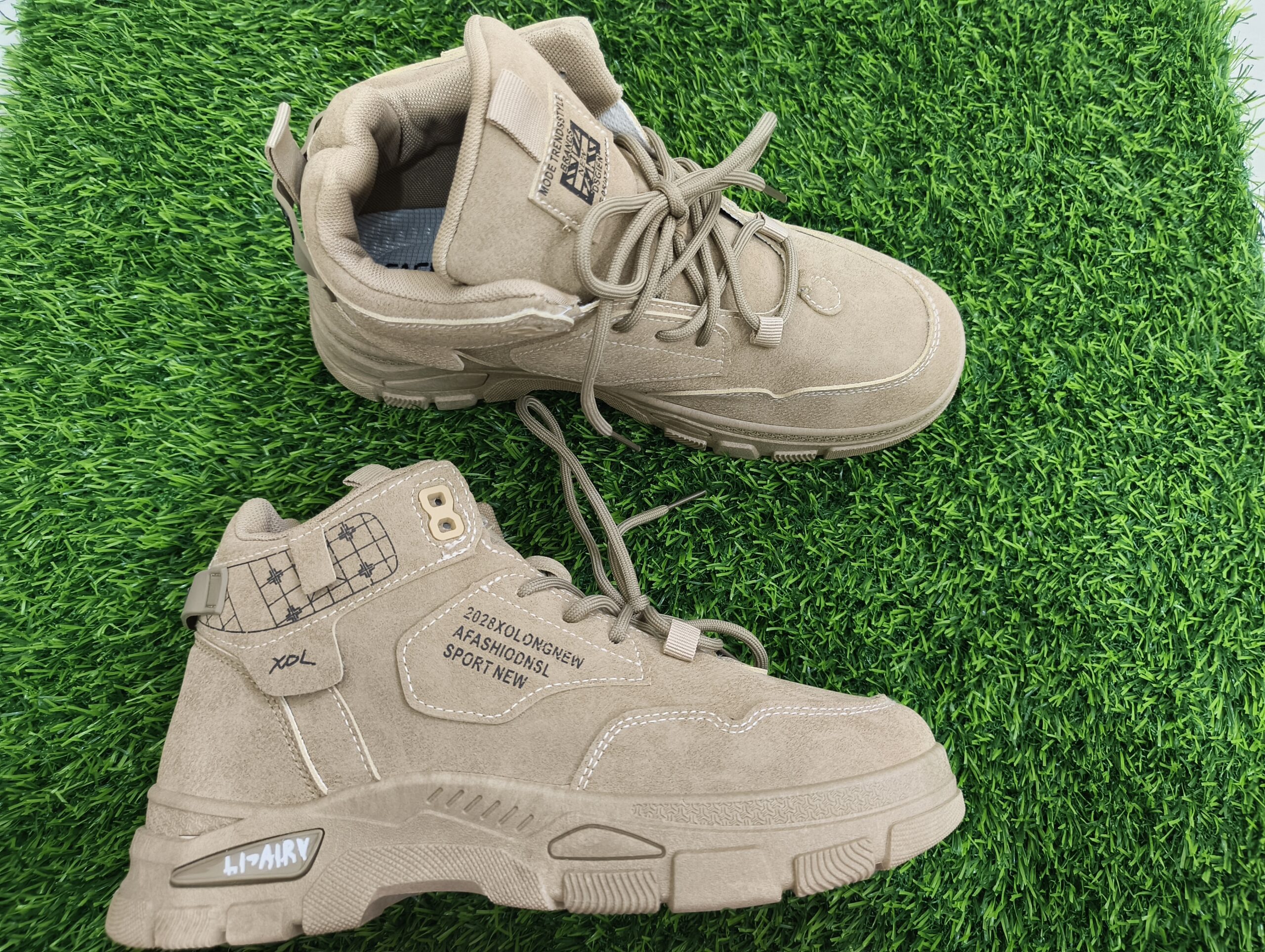 XDL High Ankle Sports Martin Boots – Grey & Khaki (Rough & Tough Edition) - Image 2