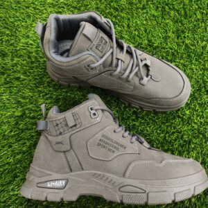 XDL High Ankle Sports Martin Boots – Grey & Khaki (Rough & Tough Edition)